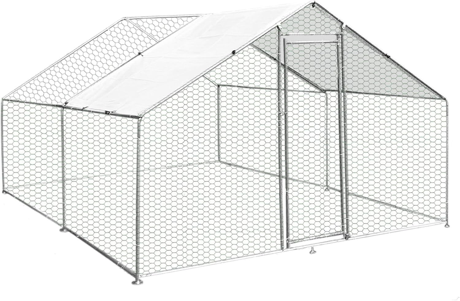 Walk In Chicken Run 4x3x2m Galvanised Steel Coop Pen