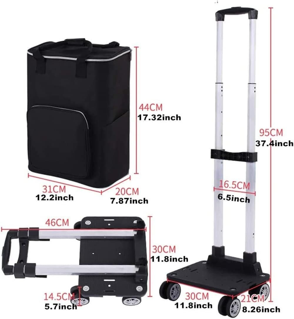 Foldable Shopping Trolley Bag with Wheels Insulated Waterproof Grocery Cart
