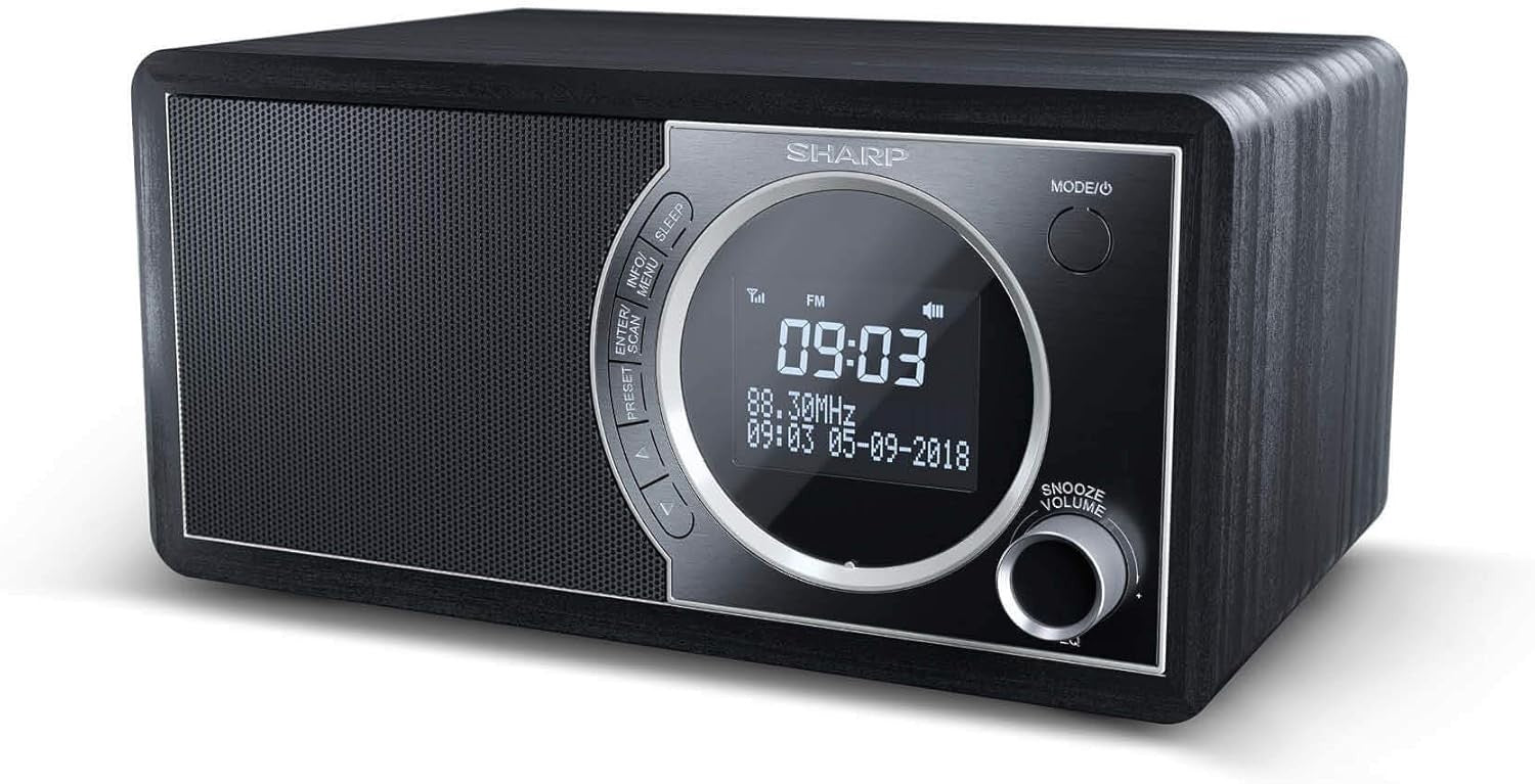 Digital DAB+/FM Radio with Bluetooth 4.2 | Wooden Speaker, Alarm