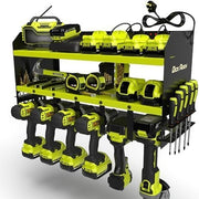 Wall-Mount Power Tool Organizer Rack with 6-Slot Charging Station Garage