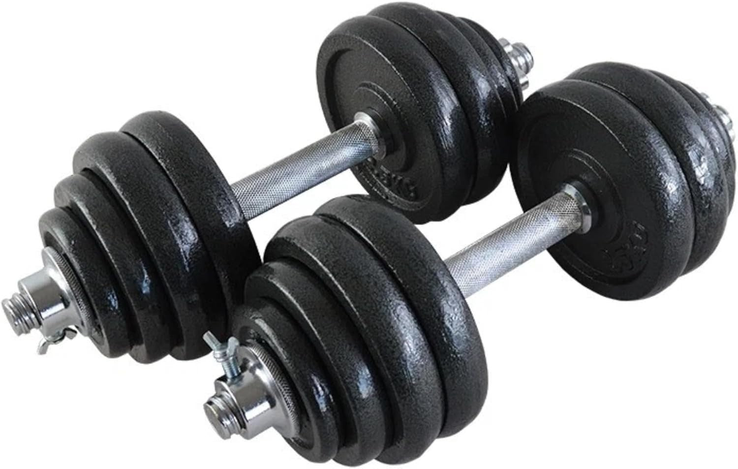 20kg Cast Iron Adjustable Dumbbell Barbell Set Non Slip Home Gym