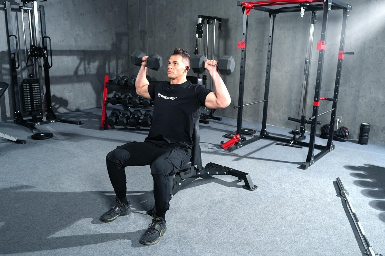 Hex Dumbbells Set with 3 Tier Rack 5–20kg or 5–25kg Gym Weights