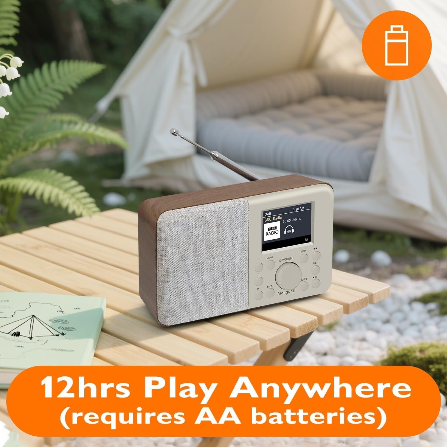 Portable DAB/DAB+ FM Digital Radio Bluetooth Alarm