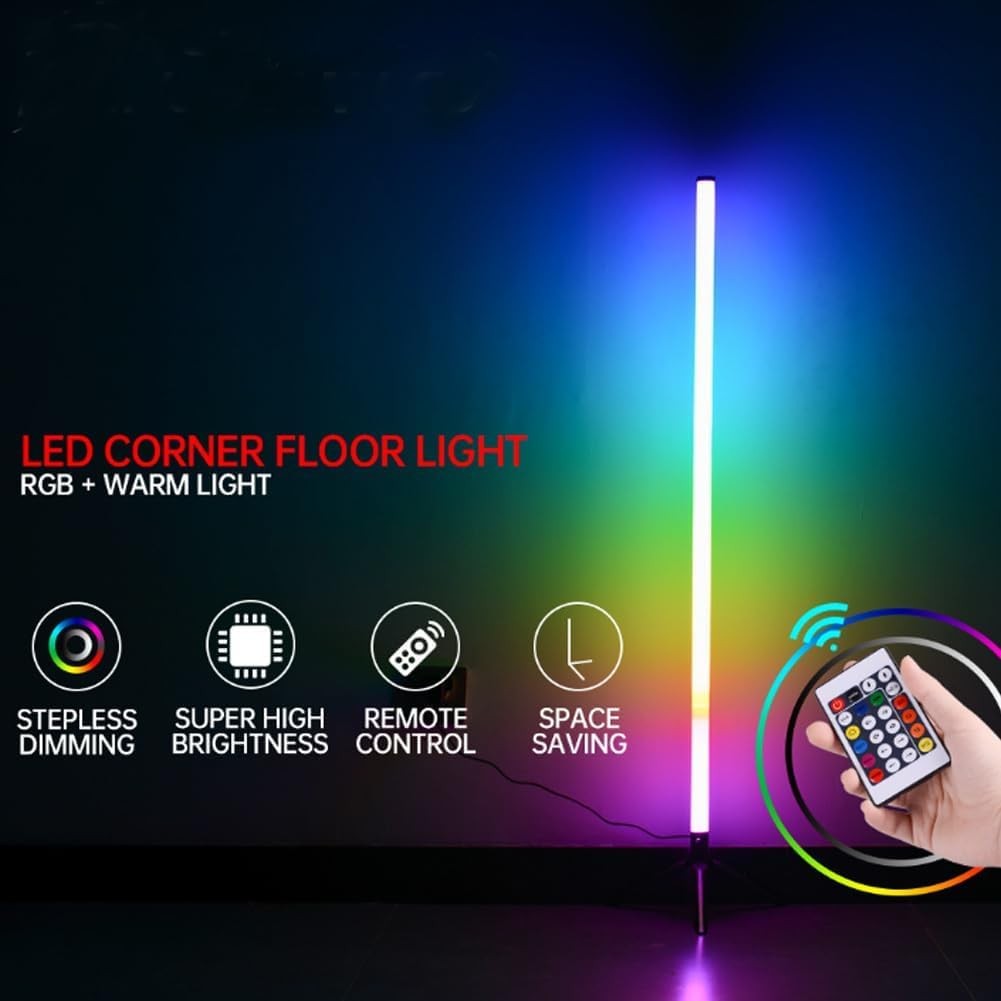 Smart RGB Corner Floor Lamp App Remote Dimmable LED Mood Lighting