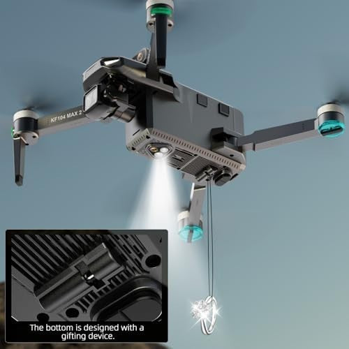 4K Drone w/ 3-Axis Gimbal, 6KM RC, 2 Batteries, Obstacle Avoidance, RC Screen