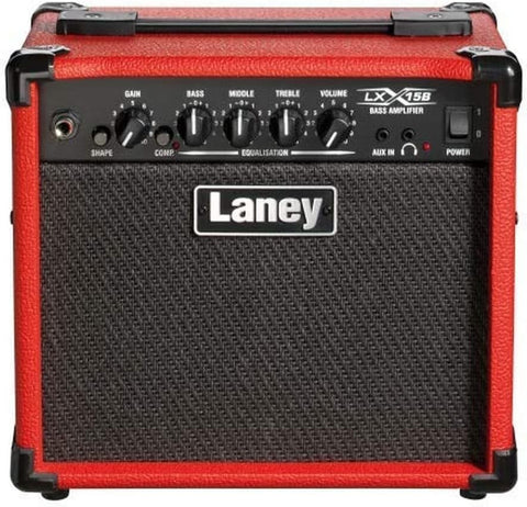 LX15B 15W Bass Guitar Amp Portable Combo with Headphone & AUX - Red