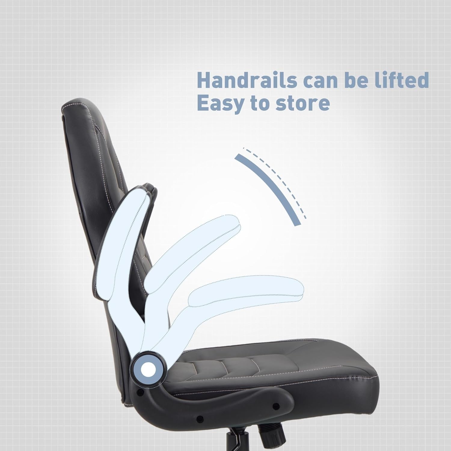 Ergonomic Gaming Chair Flip-Up Arms Faux Leather Black