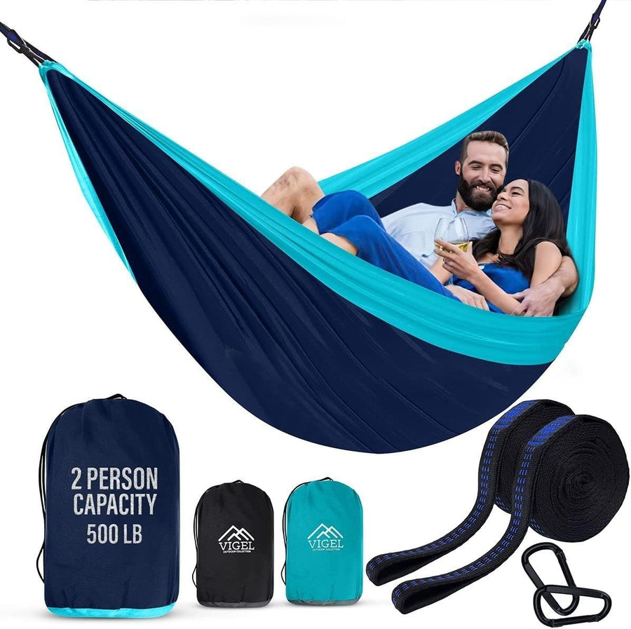 XL Double Camping Hammock | 120"x78" 500lb Nylon, Travel & Outdoor Ready