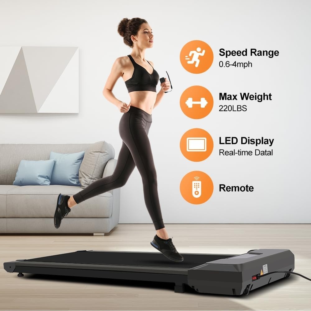 Compact Under Desk Treadmill Walking Pad – Quiet, Slim, LED Display