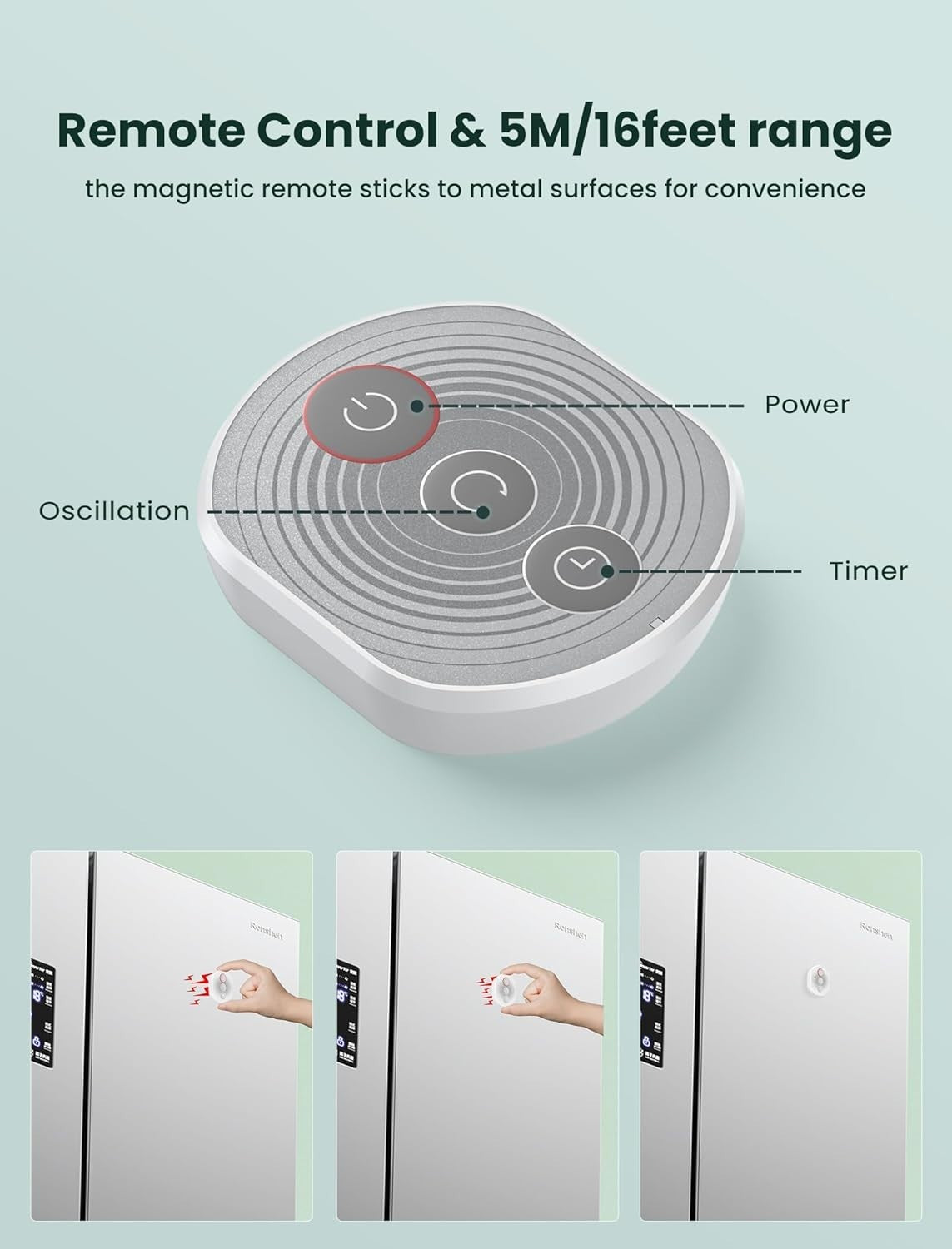 8.5" Wall Mounted Fan – 4-Speed Quiet Air Circulator w/ Remote Control & Timer