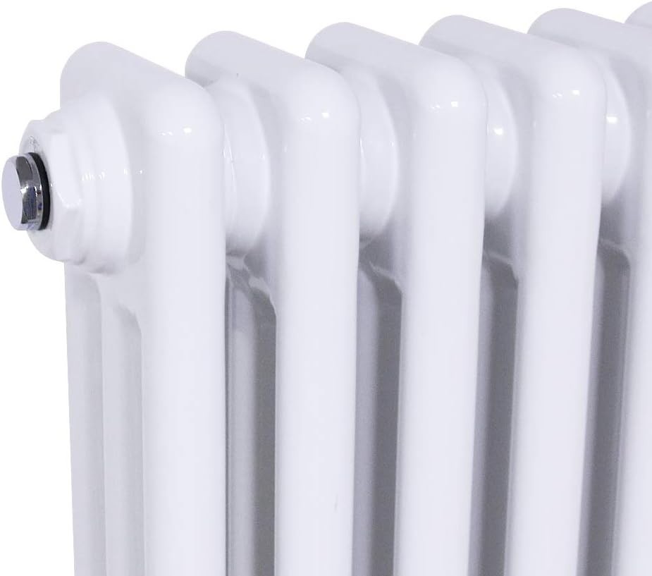 Triple Column Horizontal Radiator 300x830mm White Cast Iron Style