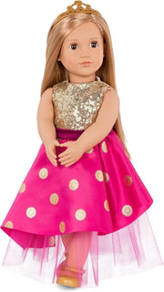 18-Inch Fashion Doll Blonde Hair Brown Eyes Gown Tiara Soft Body