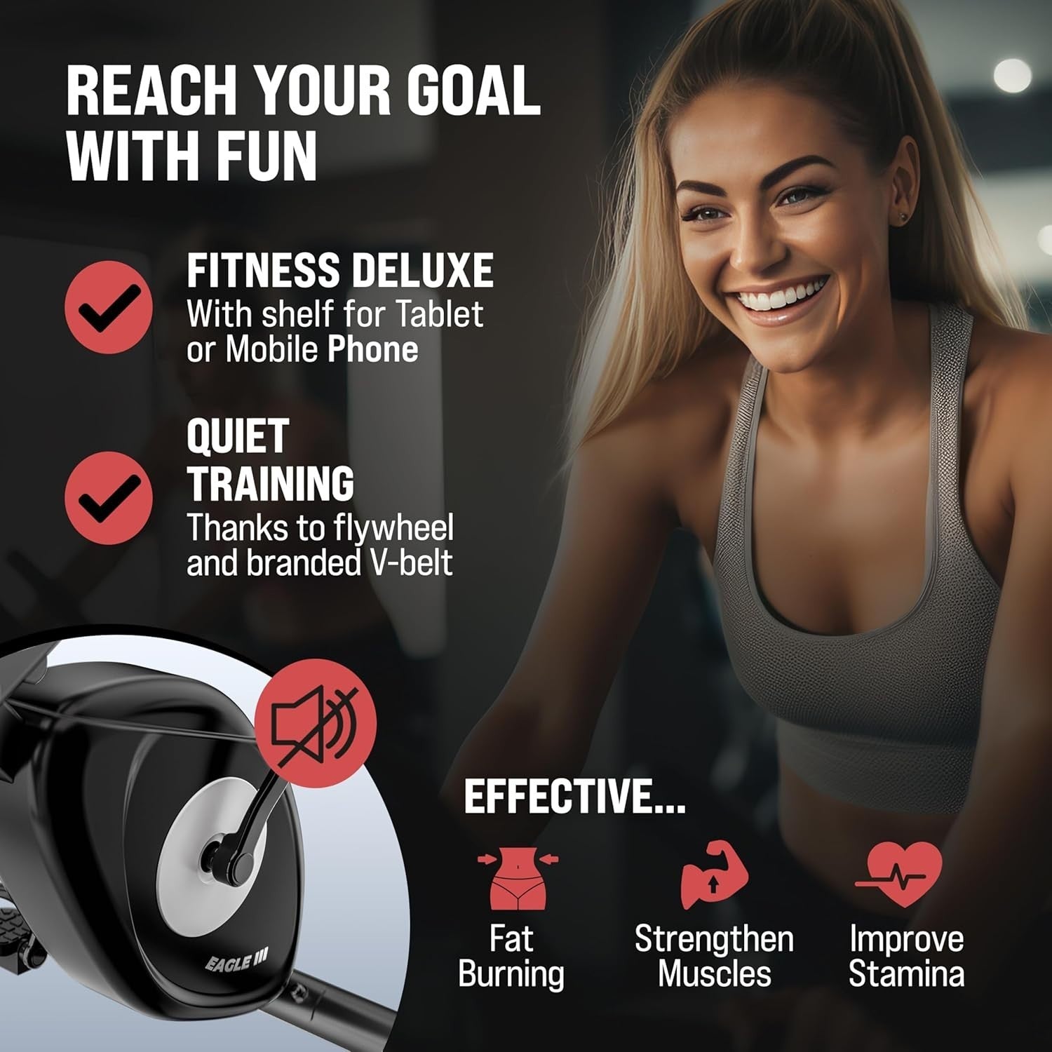 3-in-1 Folding Exercise Bike w/ 10-Level Magnetic Resistance & Fitness Bands