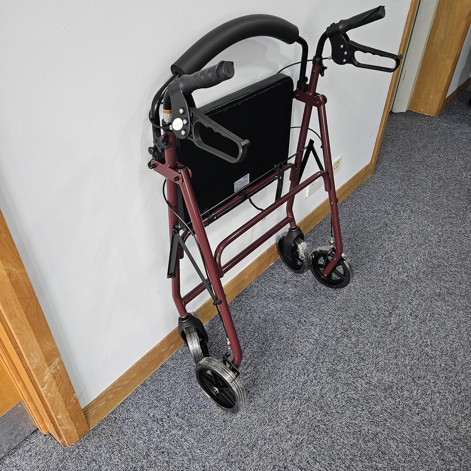 Heavy Duty Bariatric Rollator Walker Extra Wide Seat Folding Aluminium