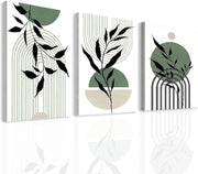 Boho Canvas Wall Art Set of 3 Nature Pattern Prints 40x30cm