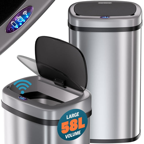 58L Automatic Sensor Bin Stainless Steel Soft Close