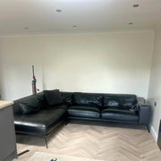 Elegant Black Luxe Leather Corner Sofa (PTP)
