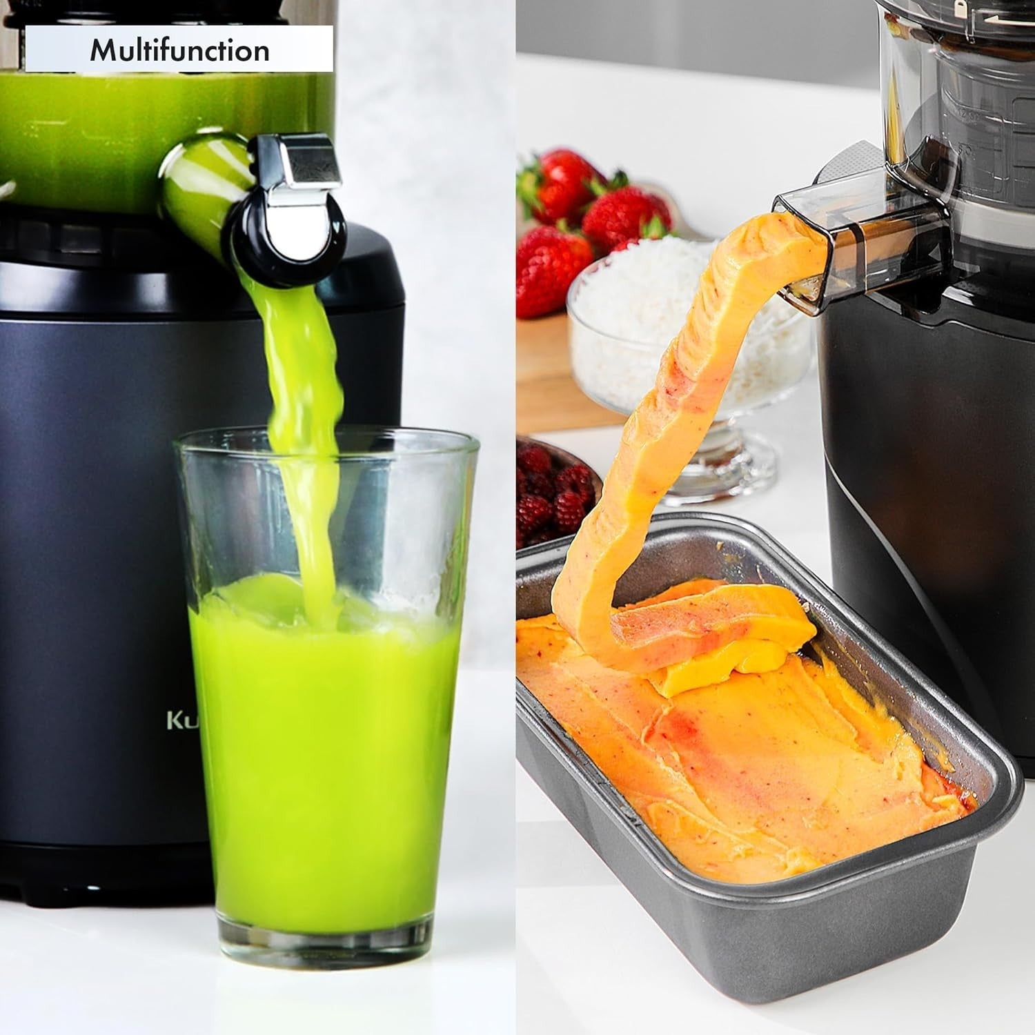 Auto Feed Cold Press Juicer 2L Hopper Quiet Powerful Motor Pearl White