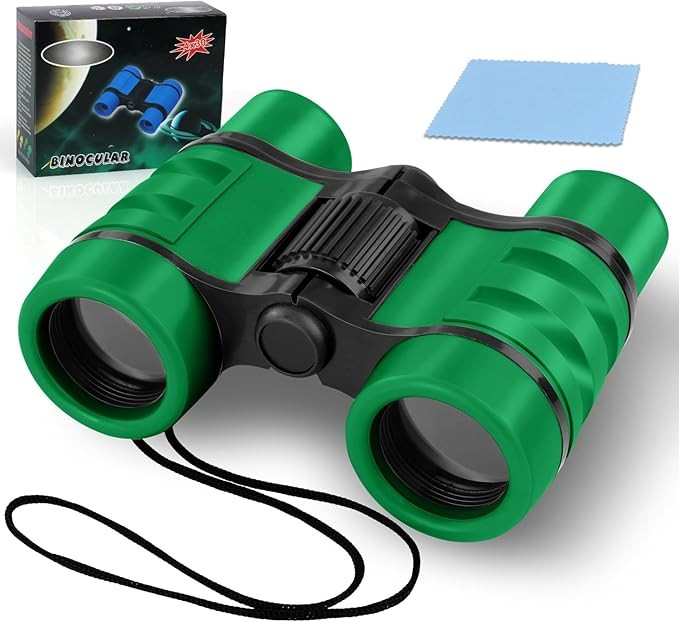Kids 4x30 Shockproof Binoculars Green | Outdoor Learning Toy Ages 3–12