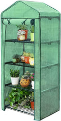 4 Tier Mini Greenhouse with Reinforced PE Cover & Steel Frame W69xD49xH160cm