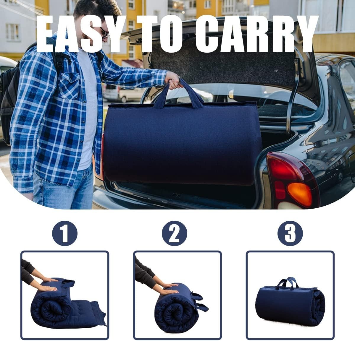 Foldable Futon Mattress Single Waterproof Foam Pad for Indoor Outdoor Use