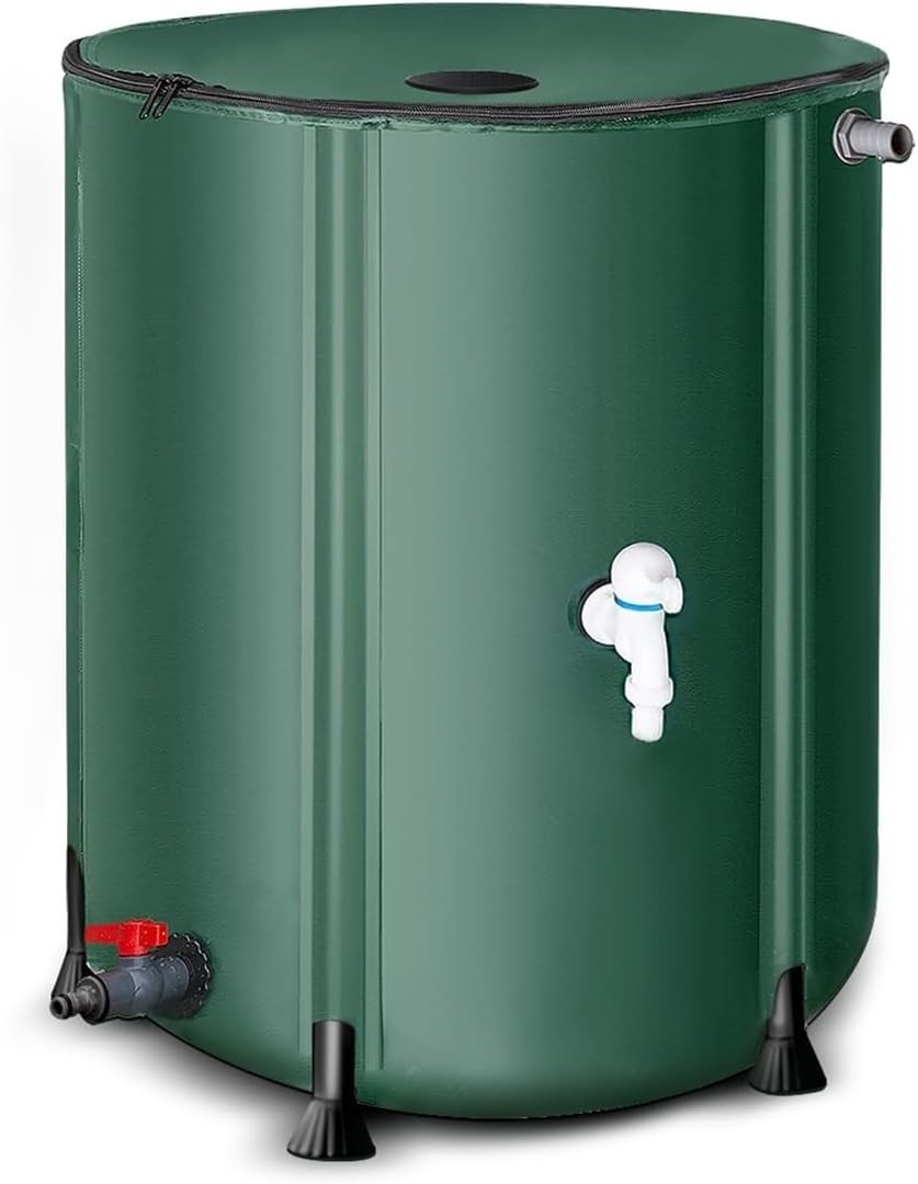 Collapsible Garden Water Butt 132Gal Portable Rain Barrel Grey