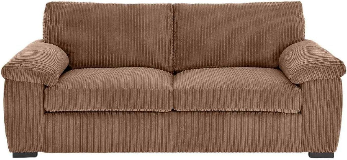 3 Seater Jumbo Cord Sofa Beige – Soft Cushions, Deep Seats, Relax Ready