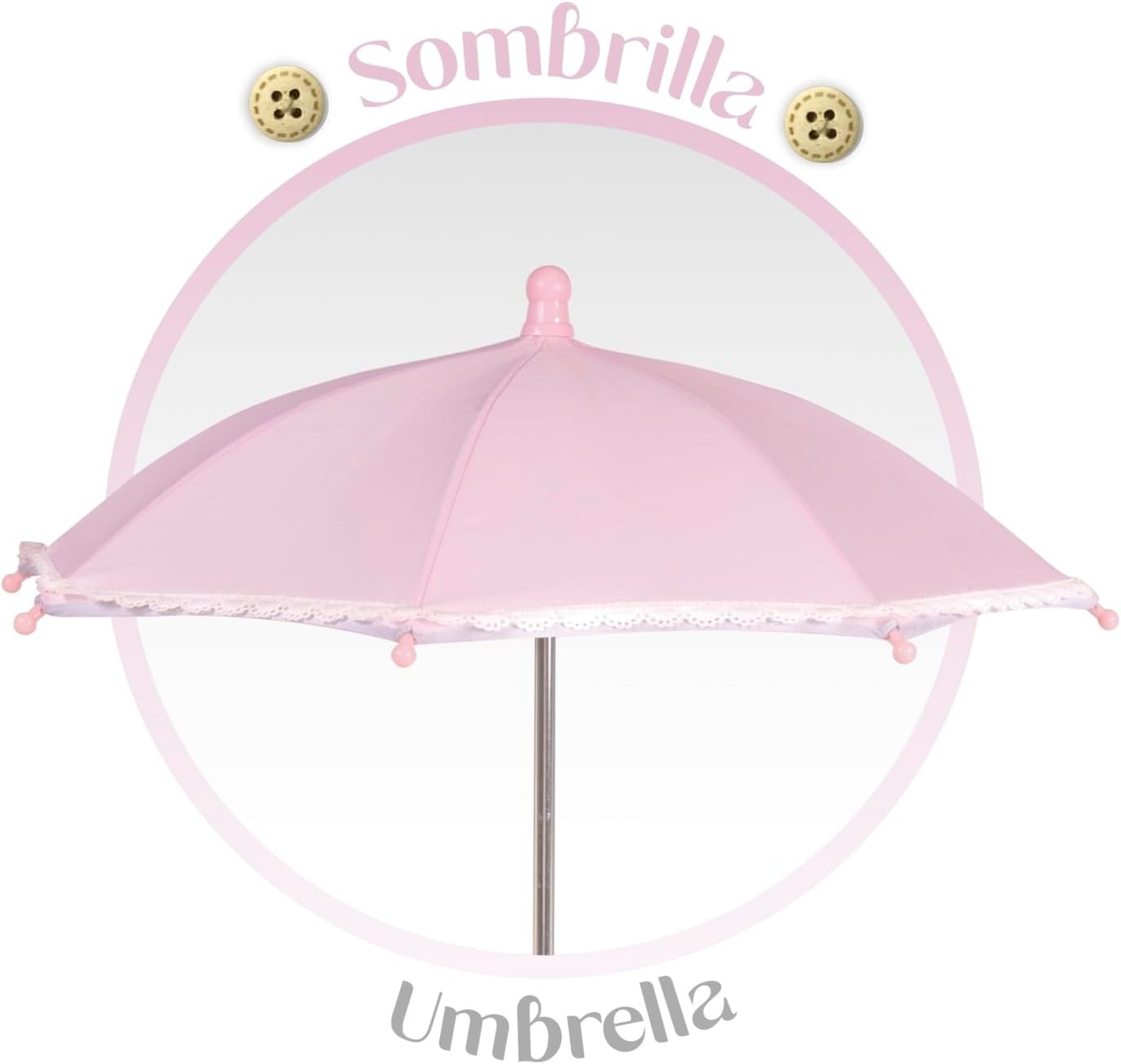 Folding Dolls Pram Pushchair Adjustable Handle Parasol Lightweight