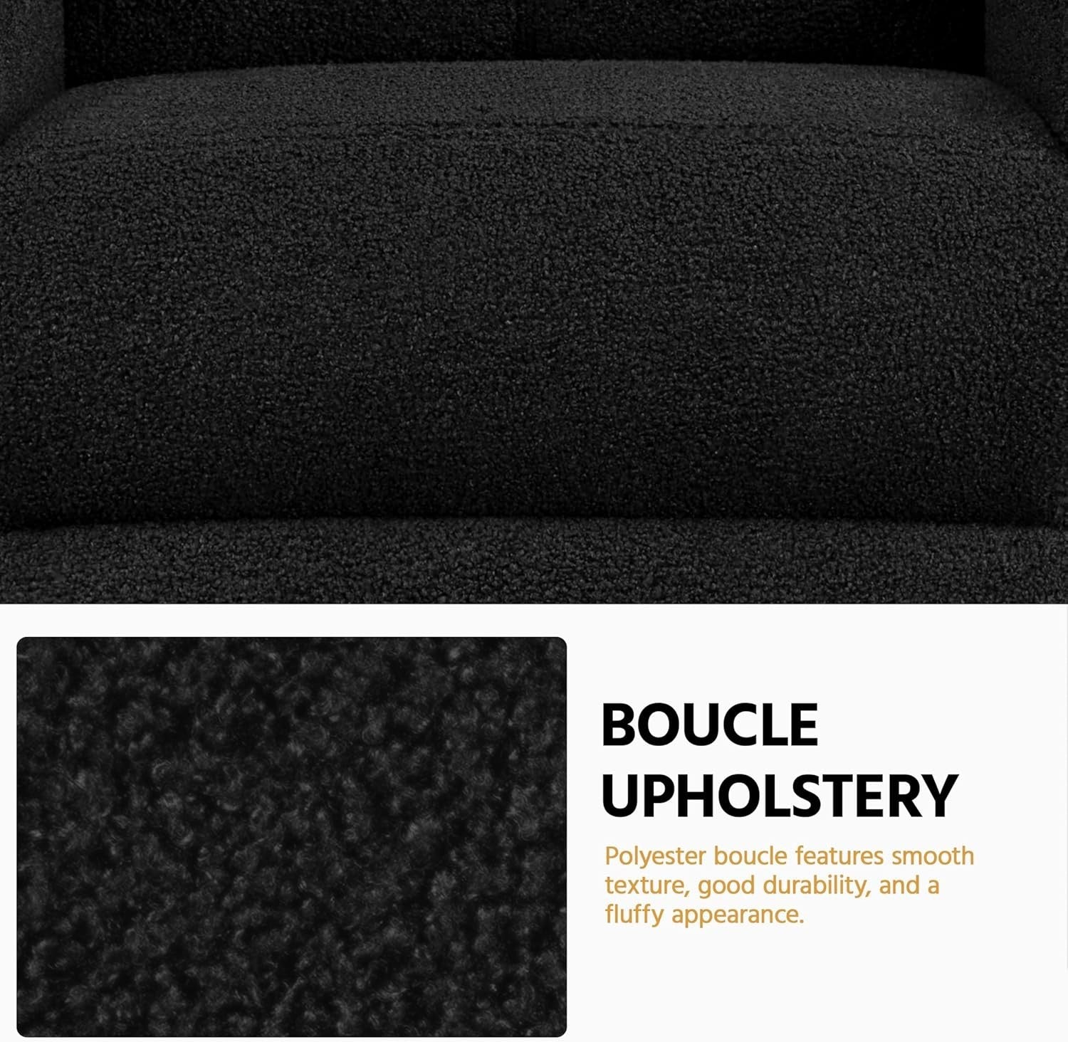 Boucle Recliner Chair Black Lounge Sofa Adjustable Armchair Home Cinema