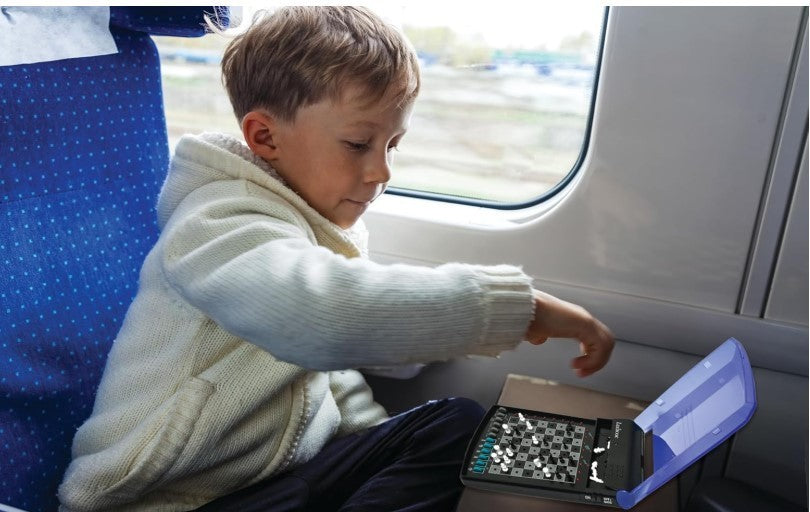 Electronic Travel Chess Set | 64 Difficulty Levels | Portable Folding Board