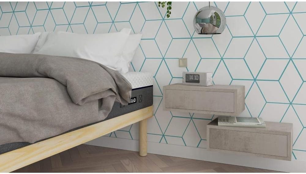 Floating White Wall Bedside Table with Drawer – Modern Minimalist Nightstand
