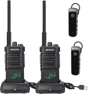 Long Range Walkie Talkies 2 Pack Wireless Headset VOX 2600mAh Radio