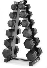 6 Tier Hex Dumbbell Rack Set 120kg With Vertical Storage Stand