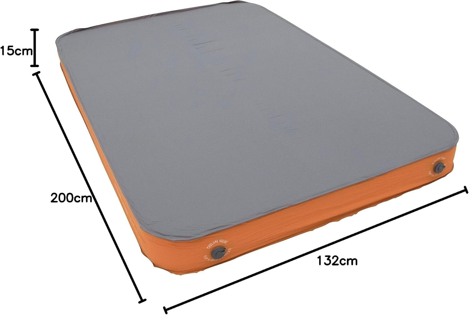Double Self-Inflating Camping Mattress 15cm Memory Foam Lightweight