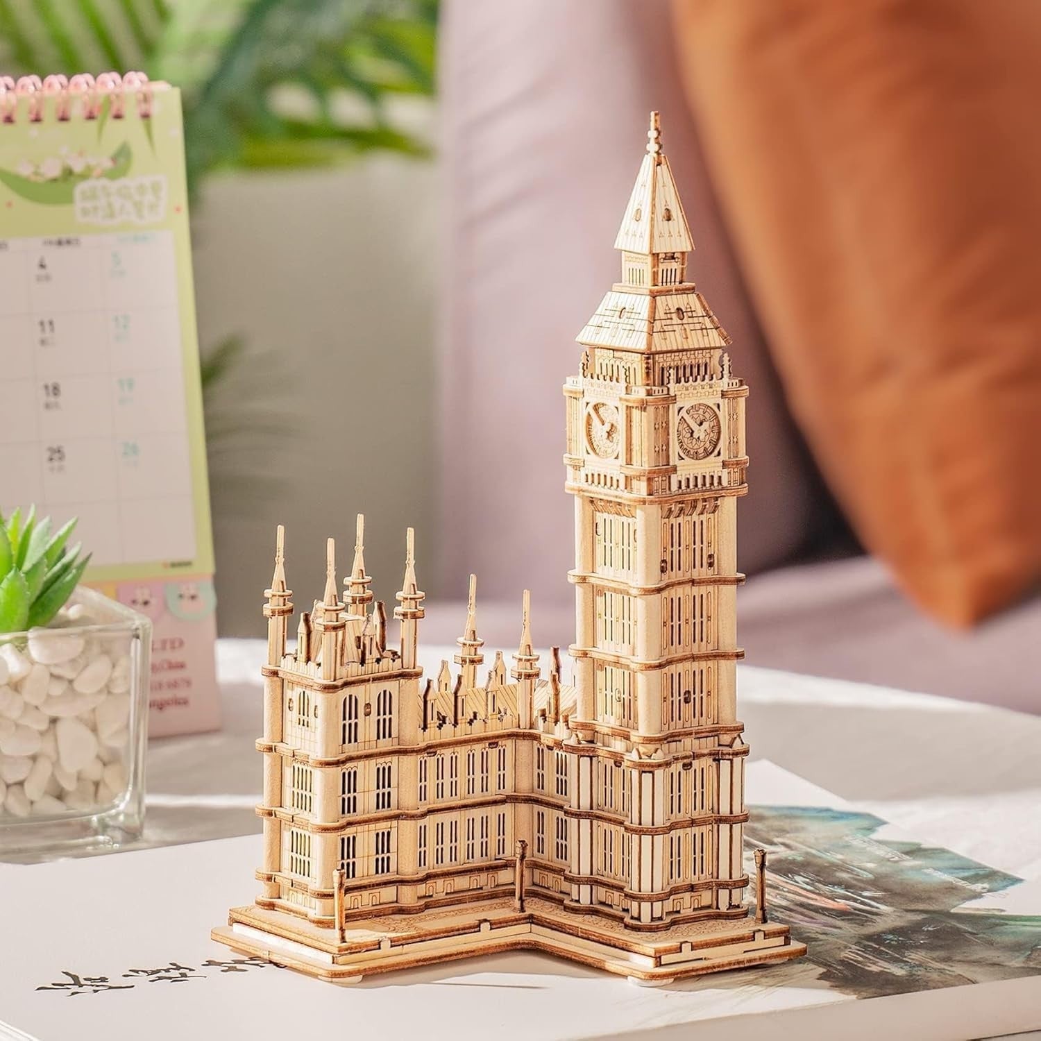 3D Wooden Big Ben Puzzle Kit Adults DIY Model Light-Up Tower Gift Set