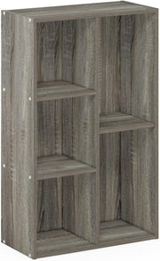 5 Cube No Tool Bookcase Storage Open Shelf Compact Design Organizer French Oak