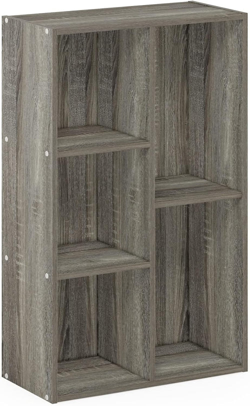 5 Cube No Tool Bookcase Storage Open Shelf Compact Design Organizer French Oak