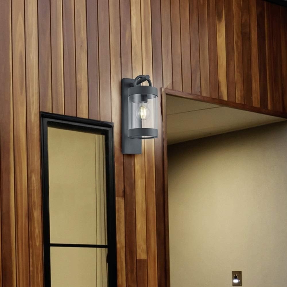 Anthracite Grey Outdoor Wall Lantern IP44 Vintage Dusk to Dawn