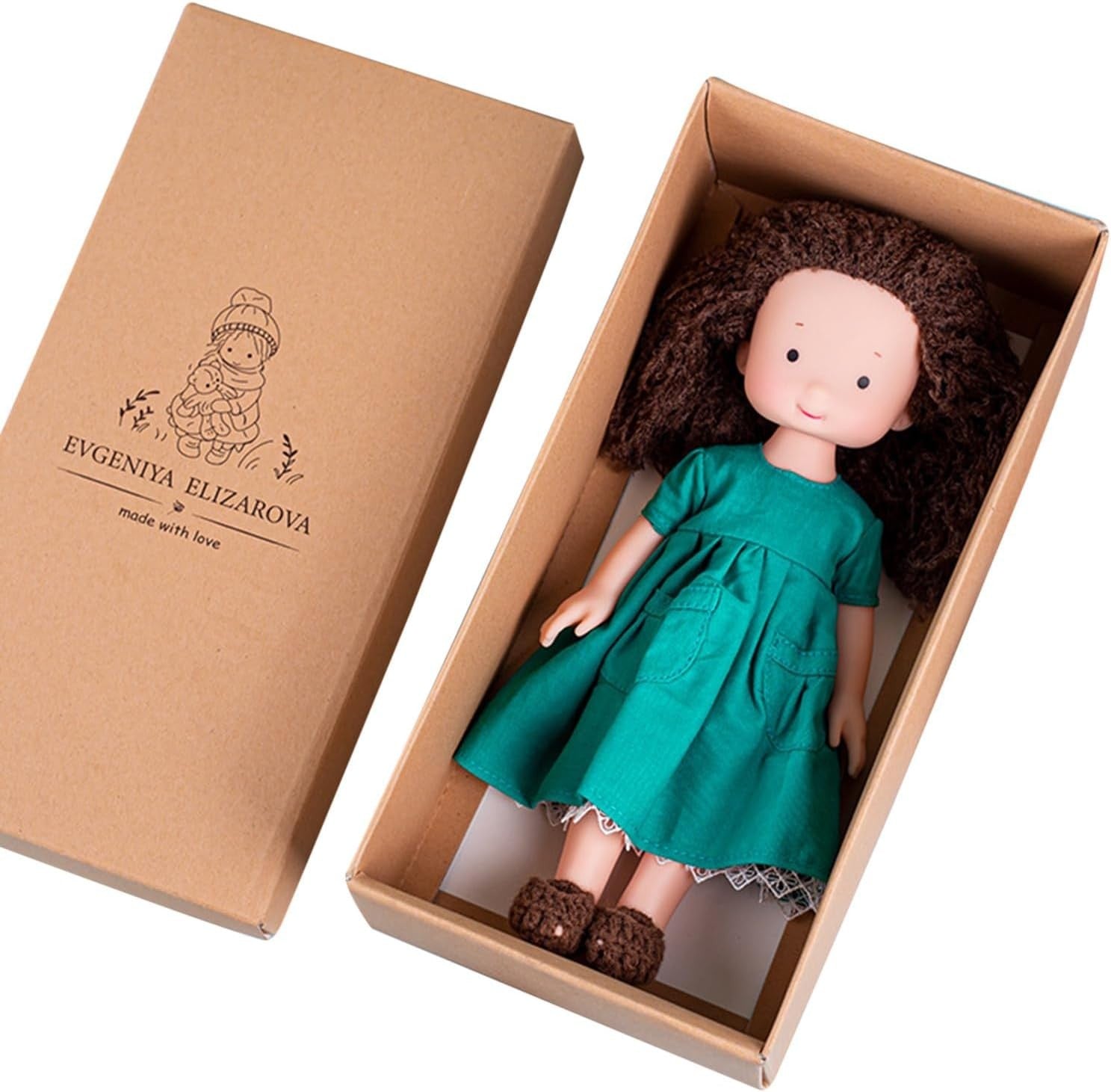 Handmade Knitted Rag Doll Soft Plush Styling Hair Imagination Gift for Girls