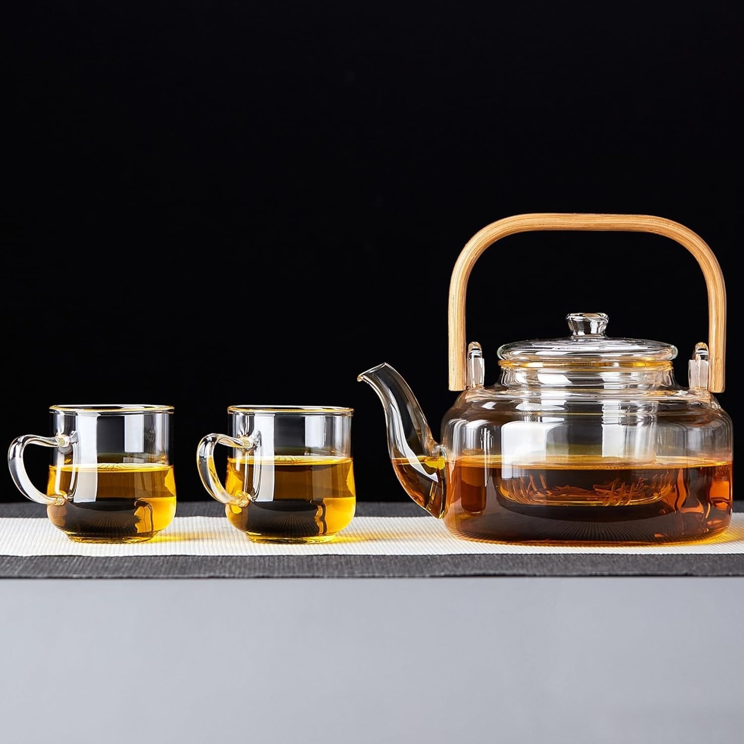 800ml Glass Teapot with Infuser Stovetop Safe Loose Leaf Tea Pot