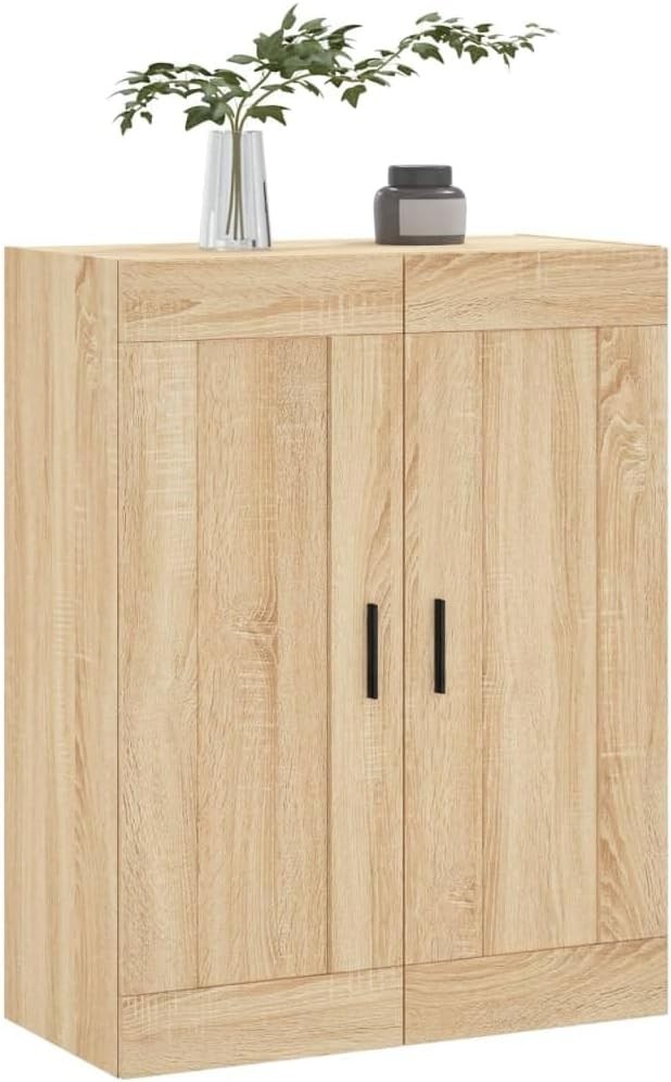 Wall Mounted Oak Storage Cabinet - 3 Compartments, Space-Saving & Stylish