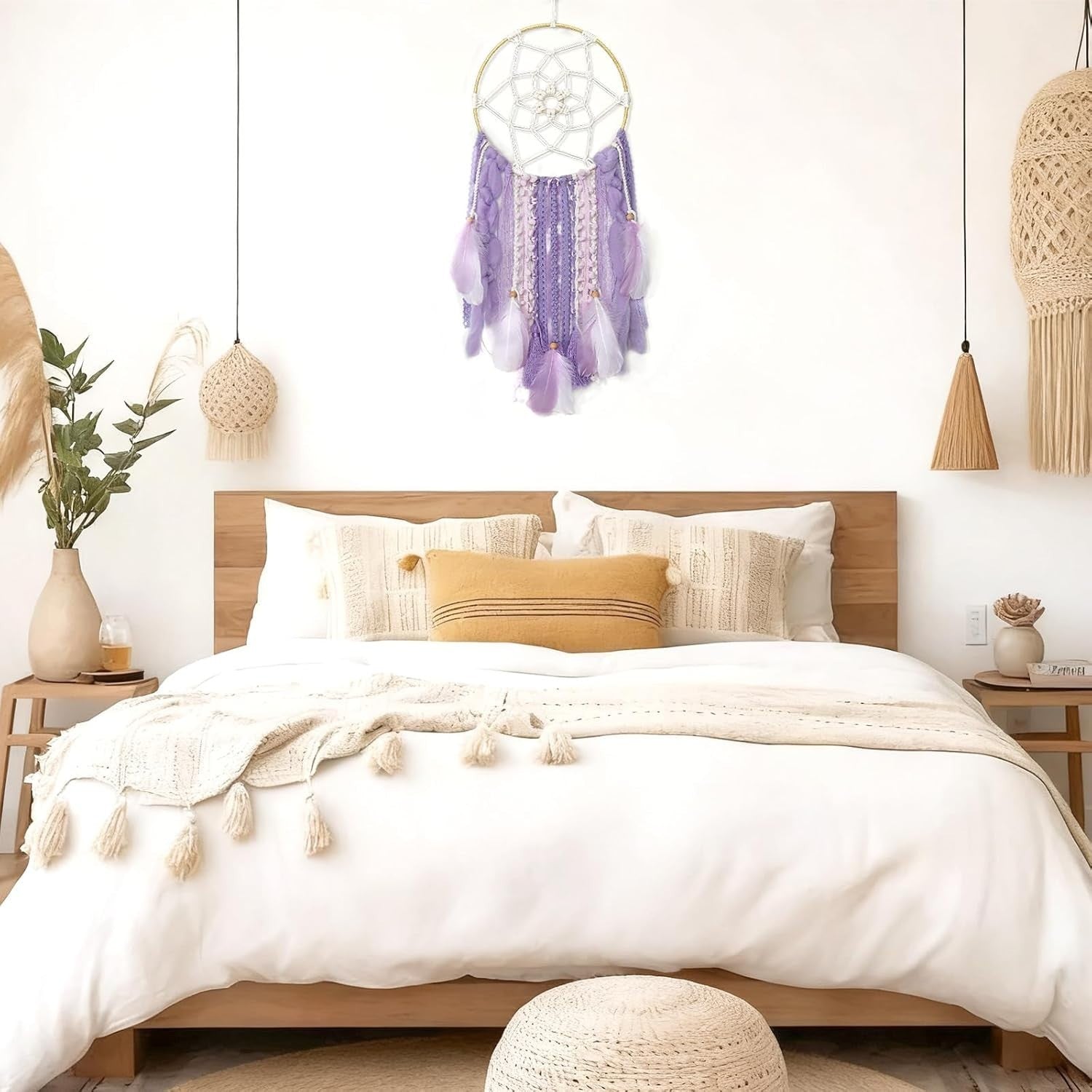 Boho Dream Catcher 64cm Woven Colorful Feather Wall Hanging Decor