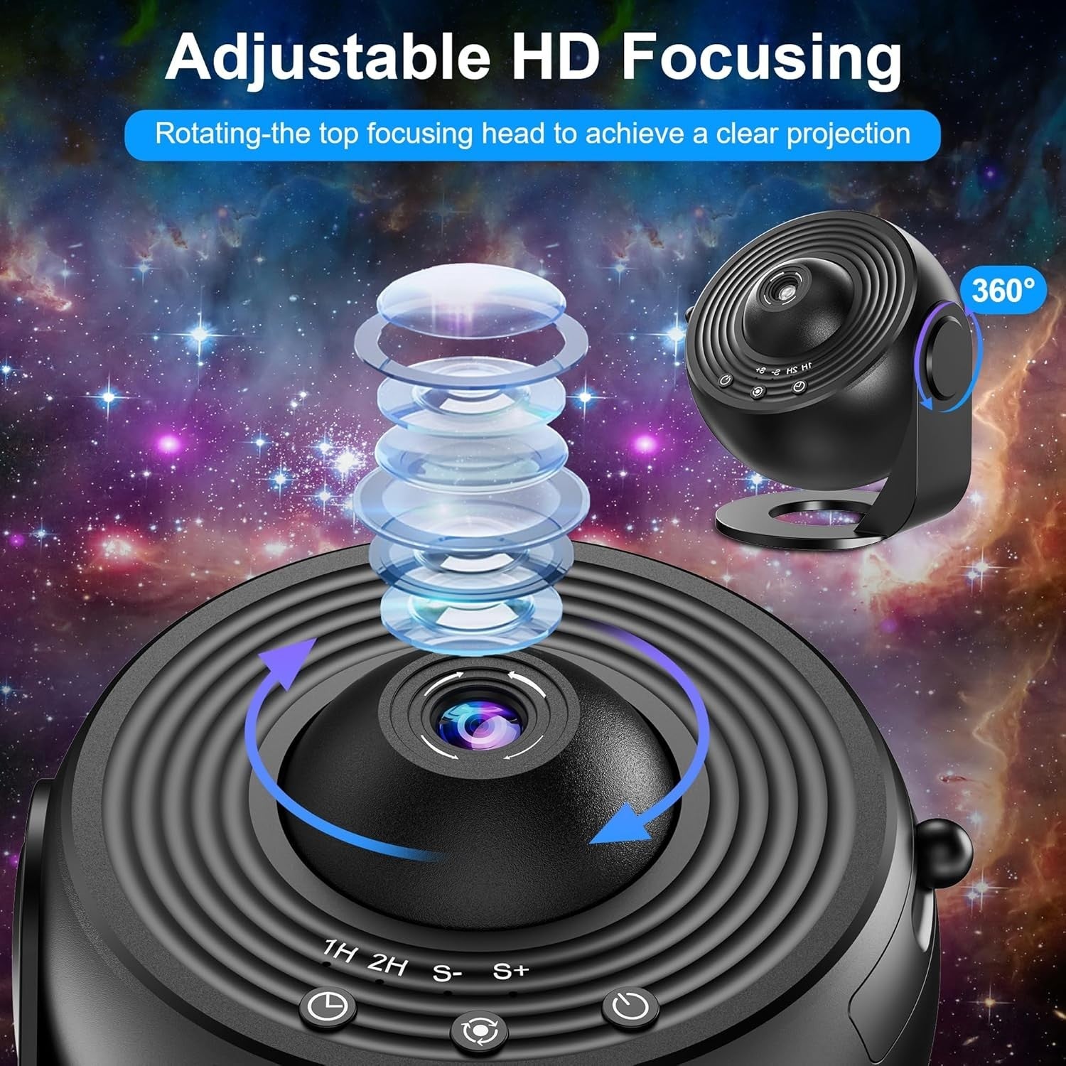 Galaxy Star Projector 13 Disc Planetarium 360° Rotating Night Light