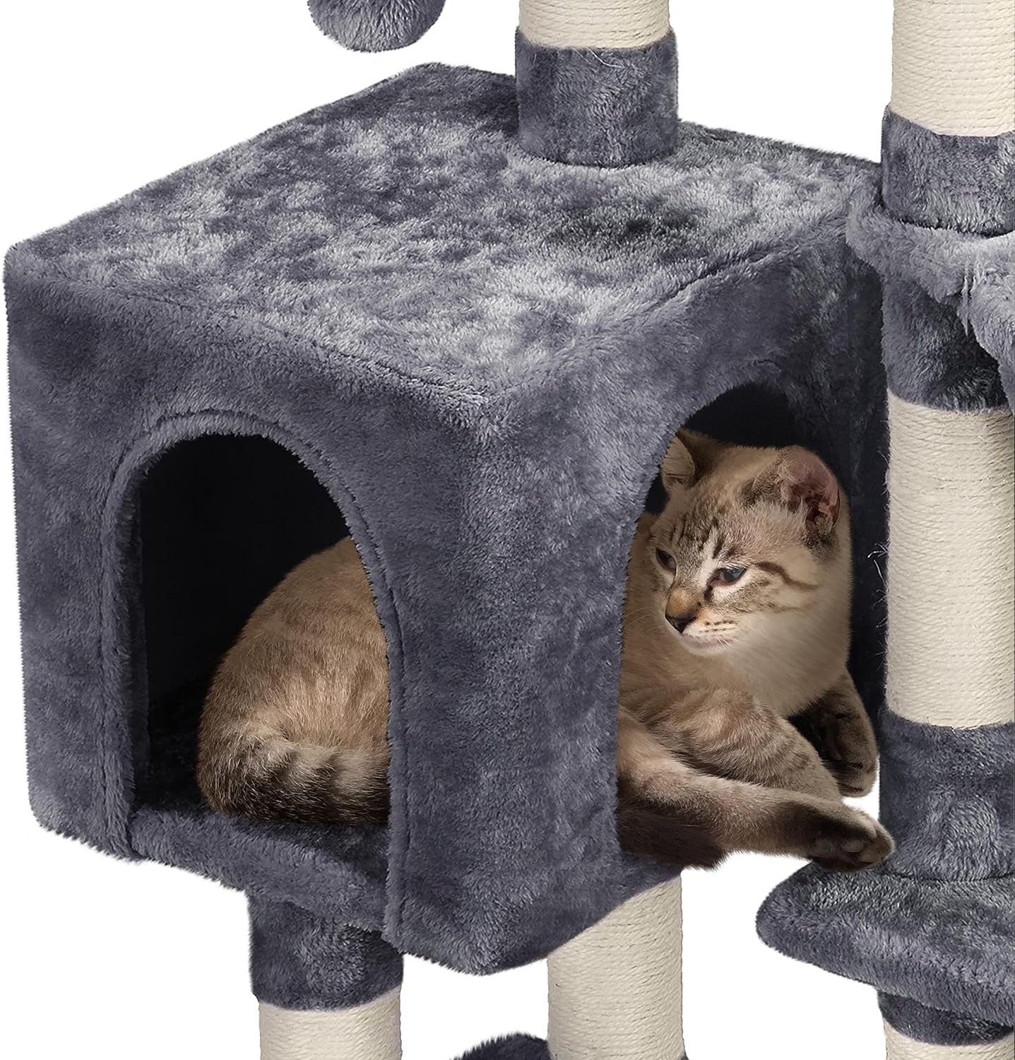 Cat Tree Tower 96cm With Large Perch Condo Scratching Posts Indoor Cats