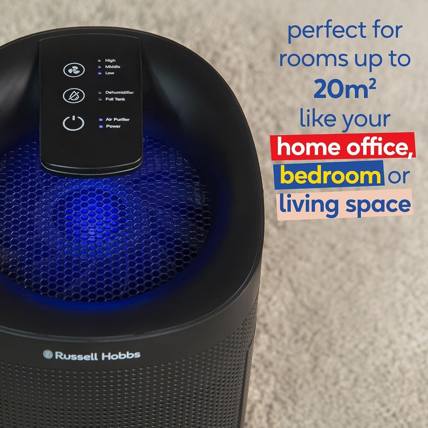 2-in-1 Dehumidifier Air Purifier 750ml Day Ozone Free 20m²