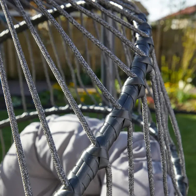 Hanging Egg Chair Outdoor Indoor Rattan Seat w/ Cushion Garden Swing Seat
