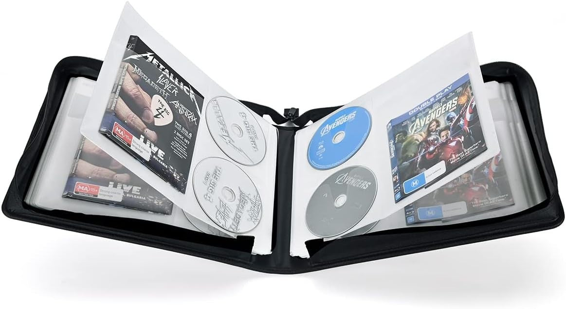 DVD CD Storage Wallet Holds 160 Discs 80 Booklets Organizer Case