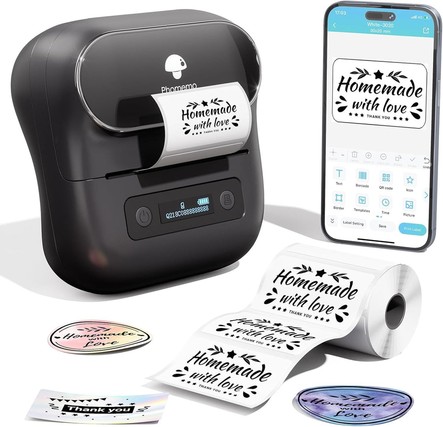 Phomemo M220 Portable Thermal Label Printer Bluetooth for Home & Office