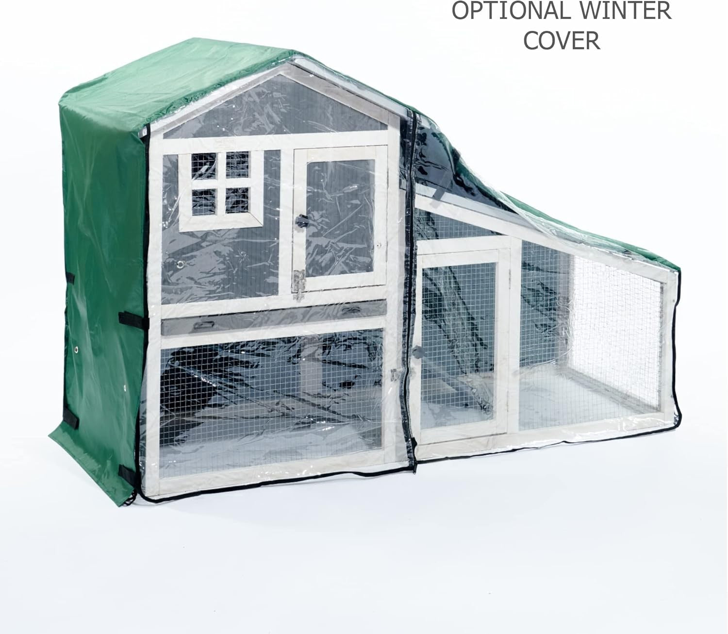 Large Double Rabbit Hutch & Run Outdoor Indoor 2 Tier Secure Wooden Cage