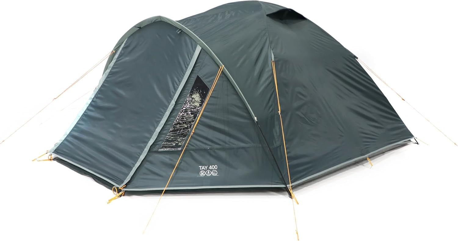4 Person Dome Camping Tent 3000mm Waterproof Porch Festival